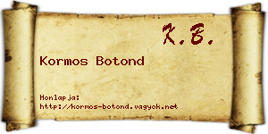 Kormos Botond névjegykártya