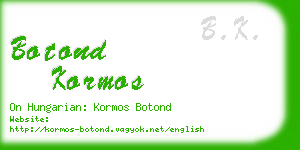 botond kormos business card